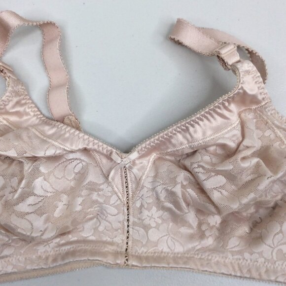 Bali Women's Wire-Free Bra Double Support 42C Beige Full Coverage Wireless 3372 - Picture 6 of 14